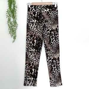 Leopard Stretch Straight Leg Pants
